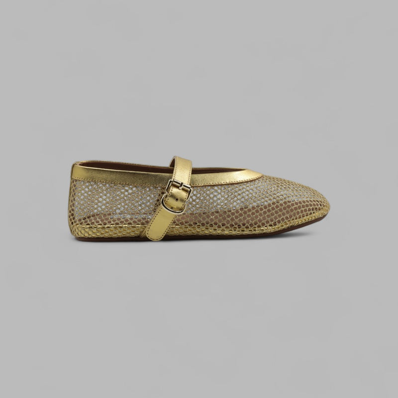 ALAÏA BALLET FLATS IN FISHNET