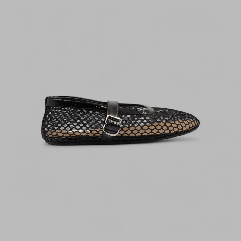 ALAÏA BALLET FLATS IN FISHNET
