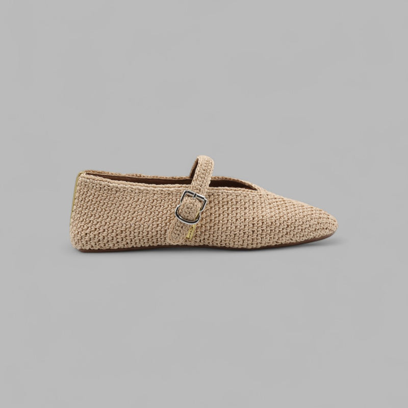 ALAÏA BALLET FLATS IN KNITTED LUREX