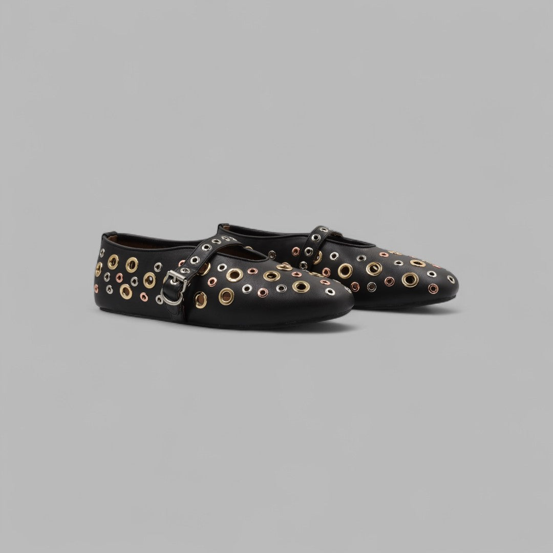 ALAÏA Embellished suede ballet flats