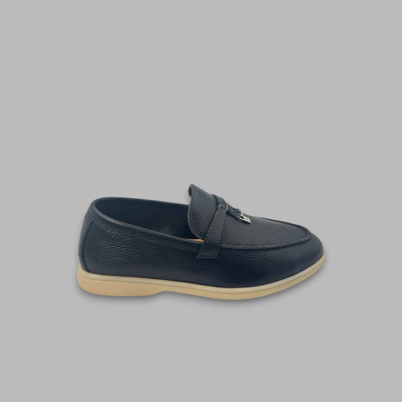 Loro Piana Leather Loafer | Black