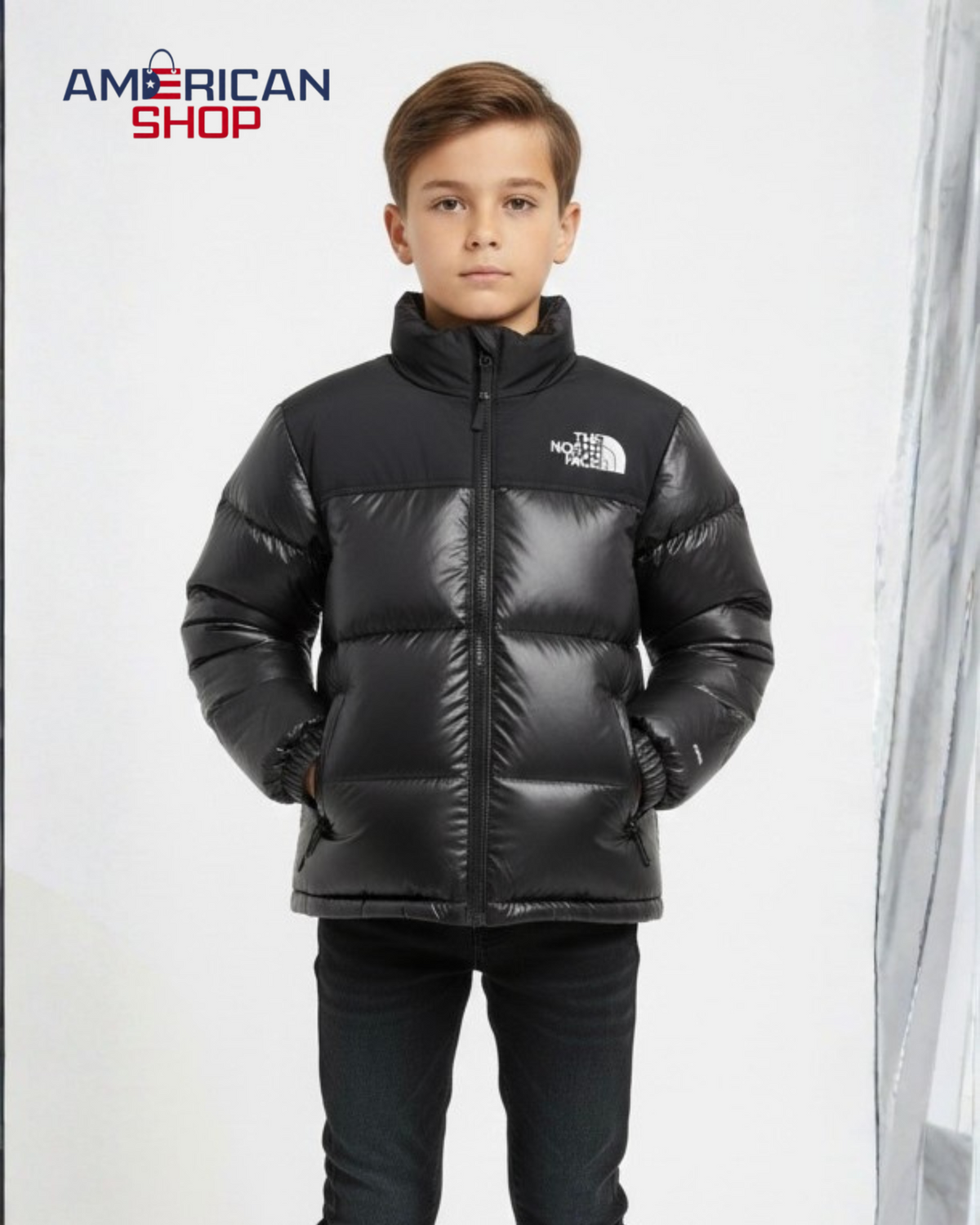 The North Face Kids' 1996 Retro Nuptse Jacket - Shiny TNF Black