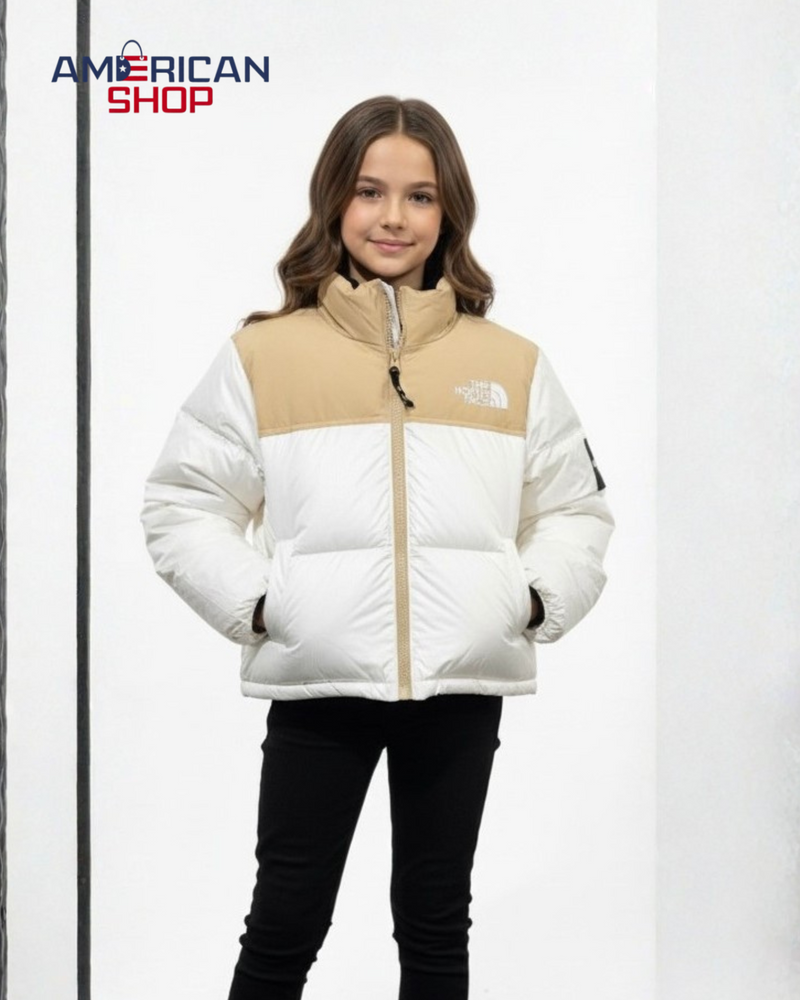 The North Face Kids' 1996 Retro Nuptse Jacket - Sandstone/White