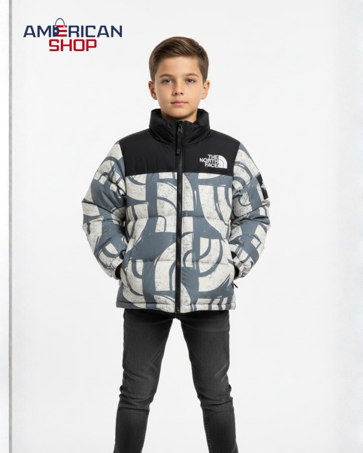 The North Face Kids' 1996 Retro Nuptse Jacket - Abstract Logo Print