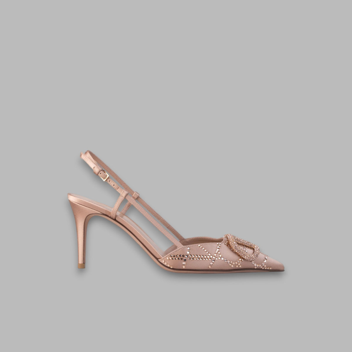 VLOGO SIGNATURE SLINGBACK PUMP IN TOILE ICONOGRAPHE 80MM
