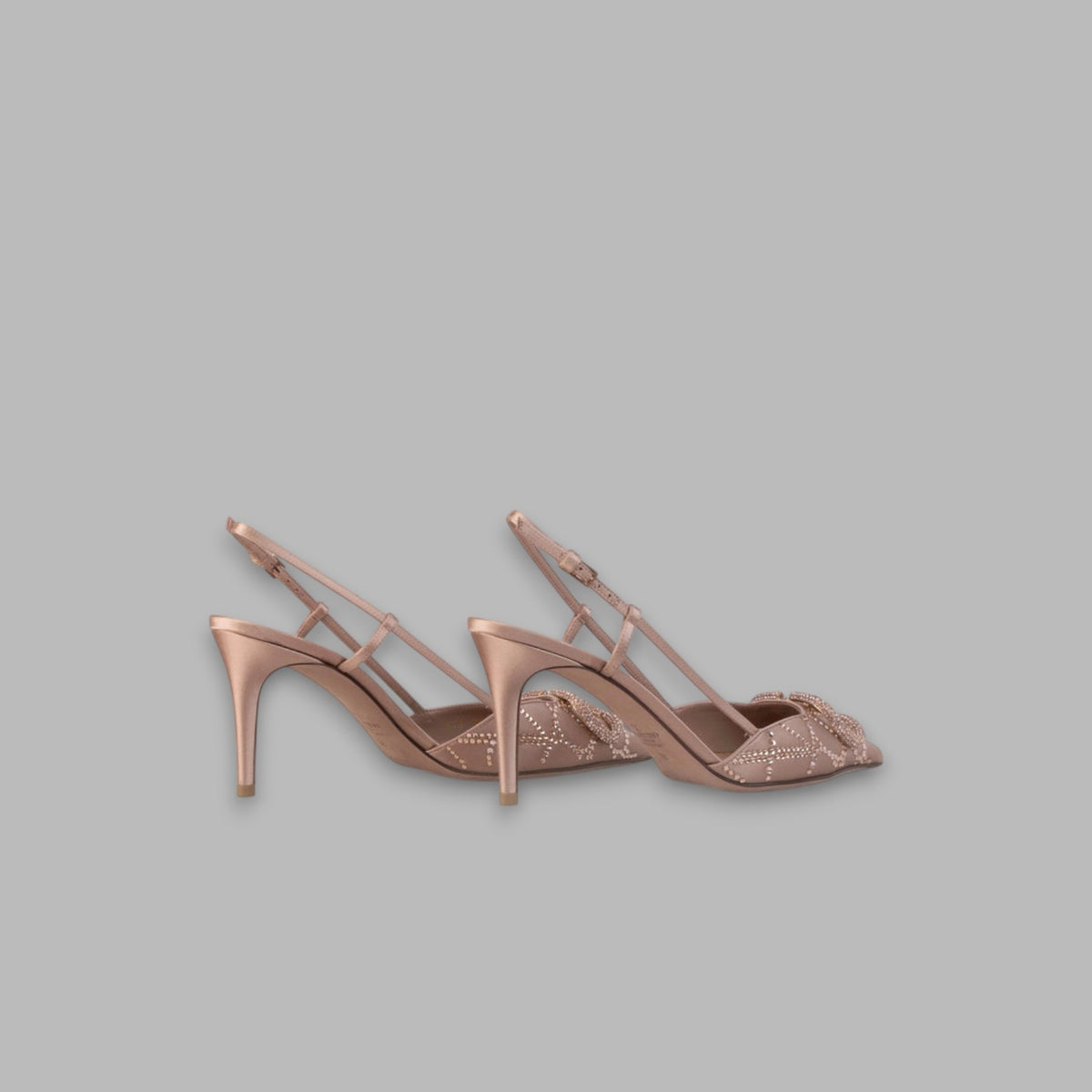 VLOGO SIGNATURE SLINGBACK PUMP IN TOILE ICONOGRAPHE 80MM