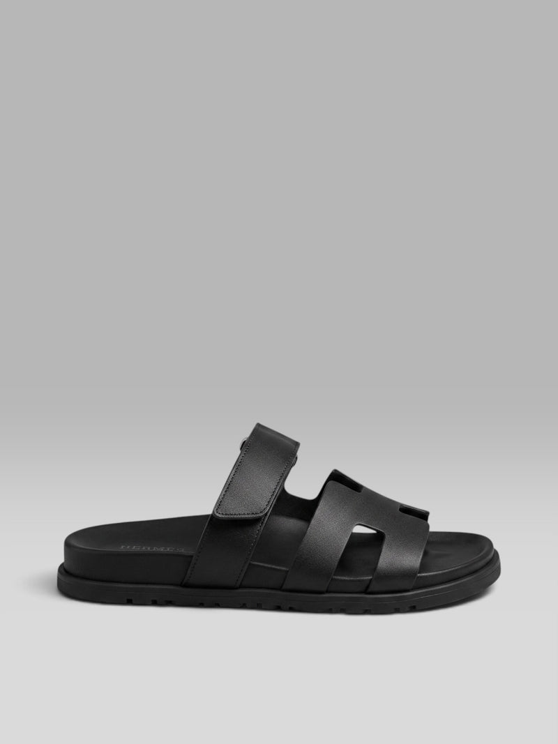 Hermès Chypre Leather Sandal - Black