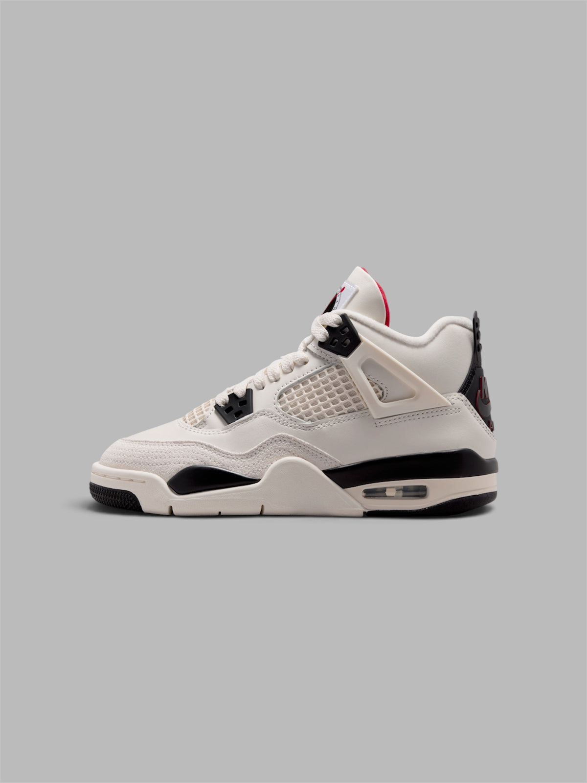 Air Jordan 4 Retro - Military Black / Sail / Fire Red