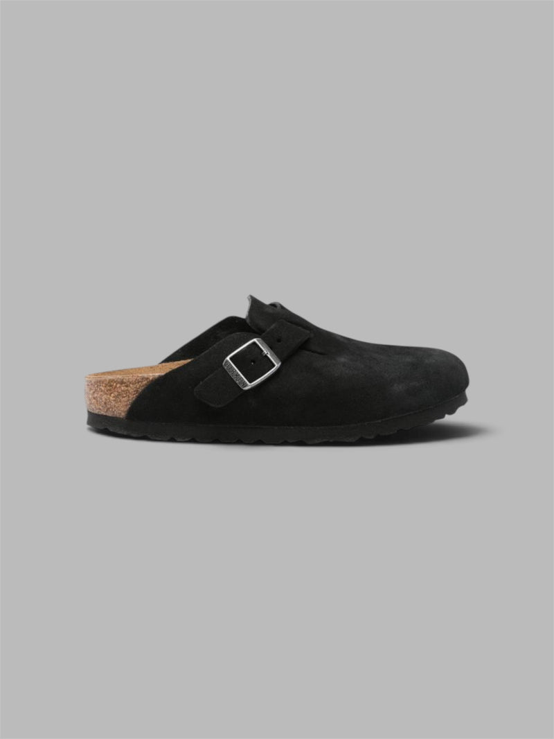 Birkenstock Boston Soft Footbed - Black (Suede Leather)