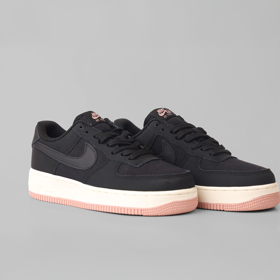 Nike AIR Force 1 LX Black Red Stardust