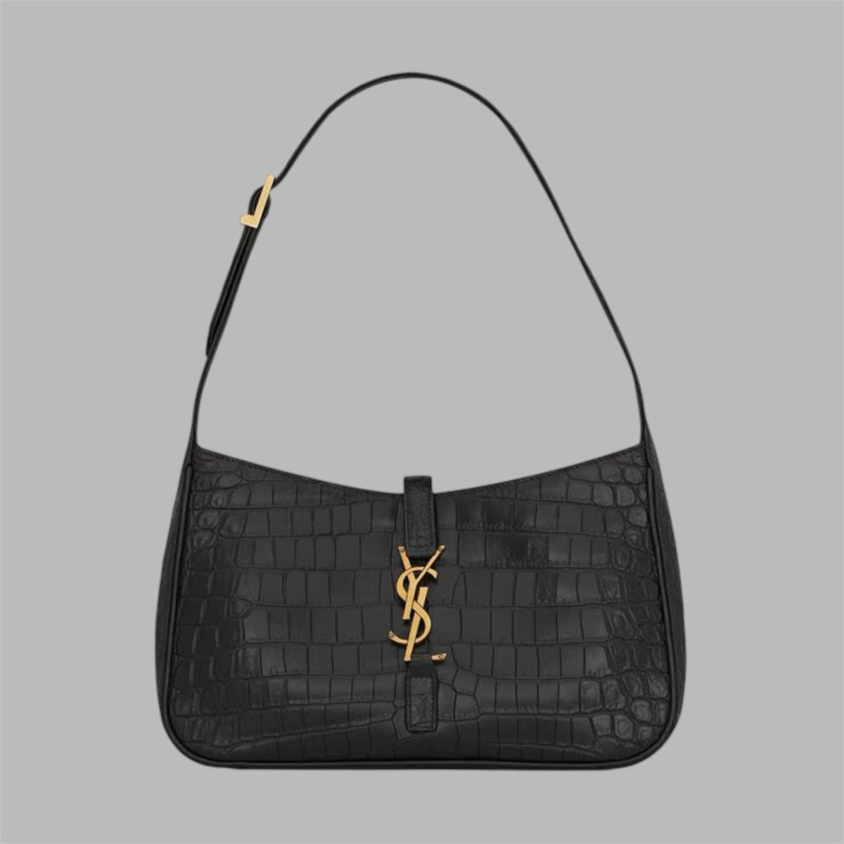 LE 5 À 7 IN CROCODILE-EMBOSSED SHINY LEATHER
