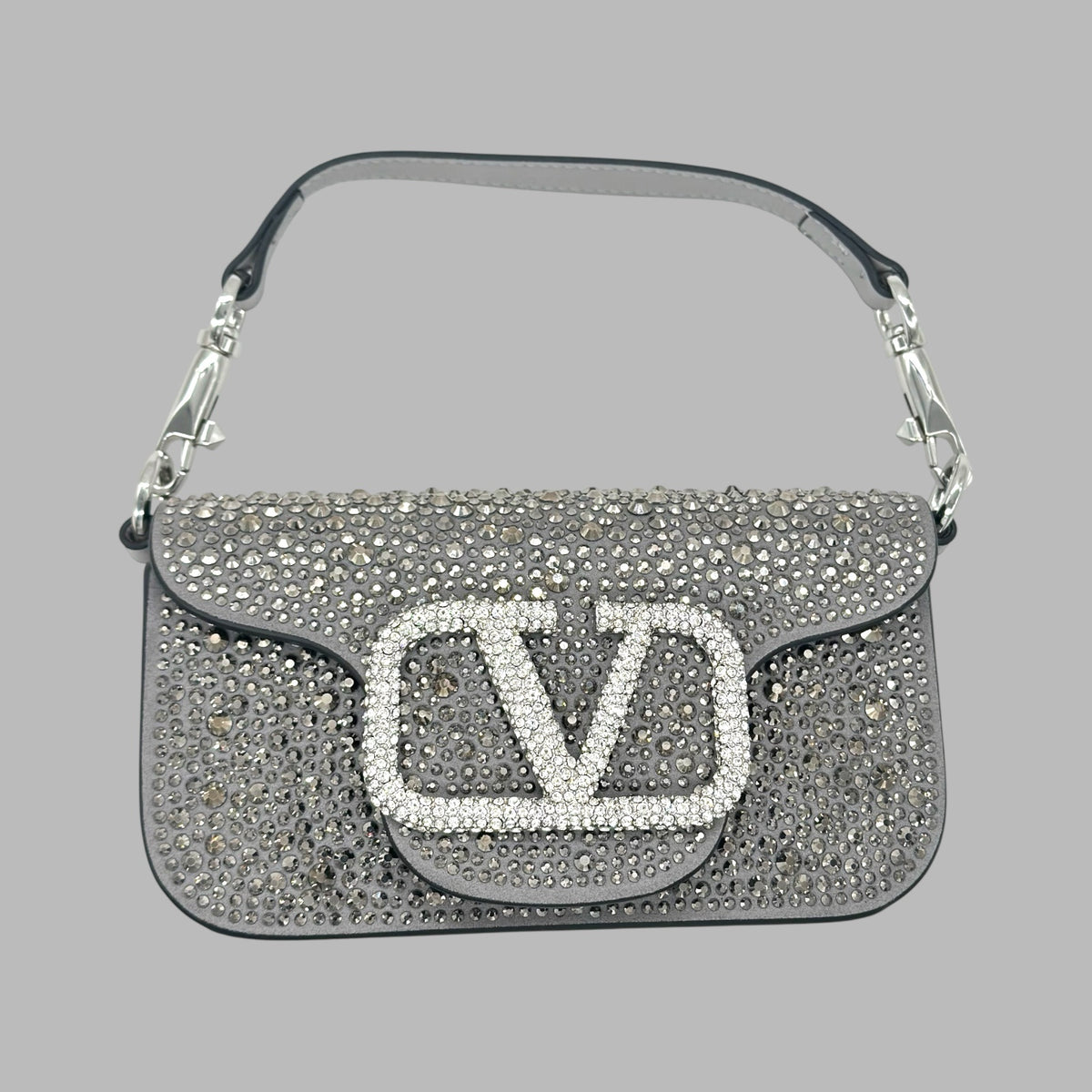 SMALL VALENTINO GARAVANI LOCÒ SHOULDER BAG WITH CRYSTALS