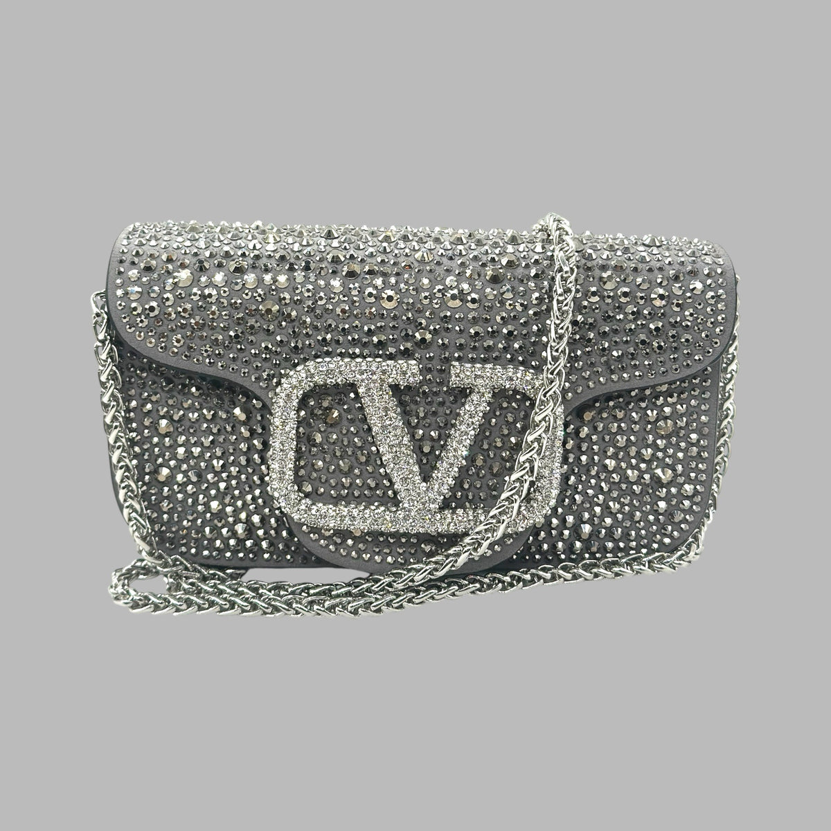 SMALL VALENTINO GARAVANI LOCÒ SHOULDER BAG WITH CRYSTALS