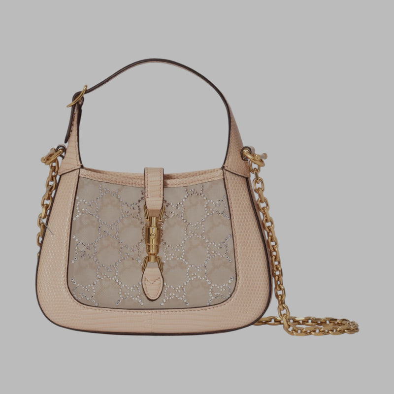 JACKIE 1961 MINI CRYSTAL GG LIZARD BAG