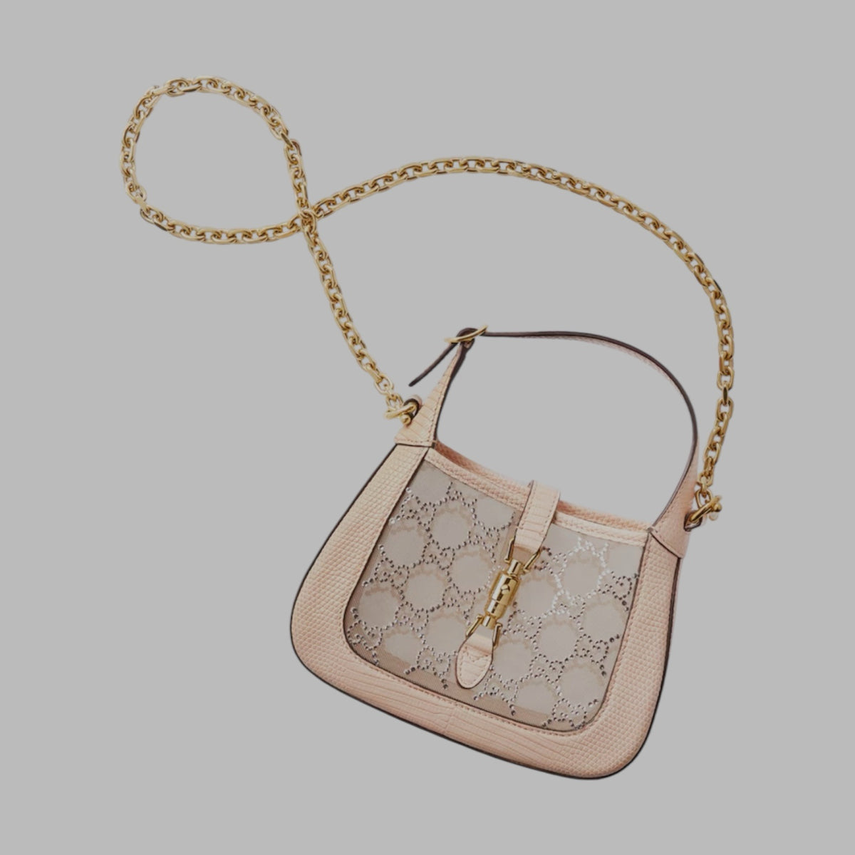 JACKIE 1961 MINI CRYSTAL GG LIZARD BAG