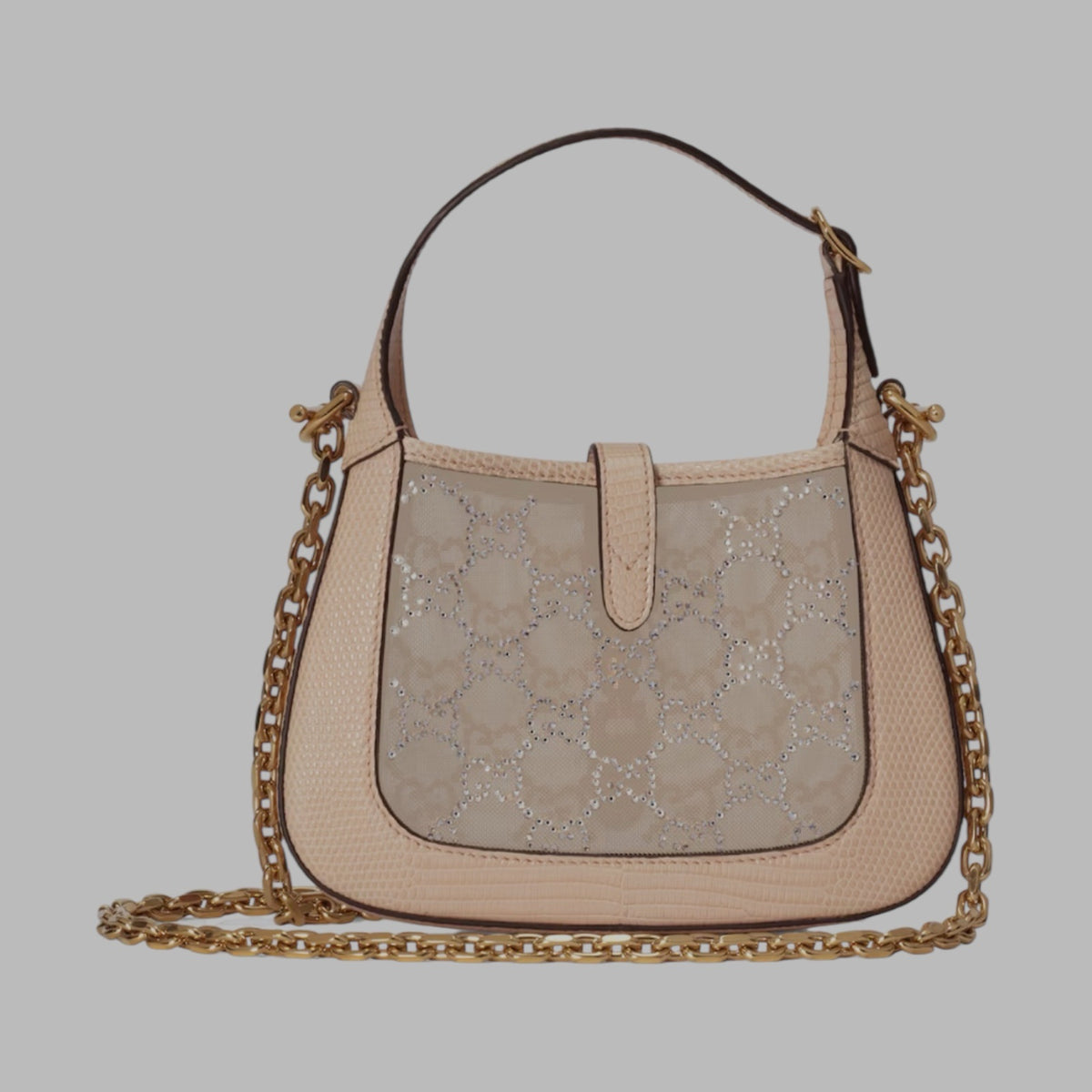 JACKIE 1961 MINI CRYSTAL GG LIZARD BAG