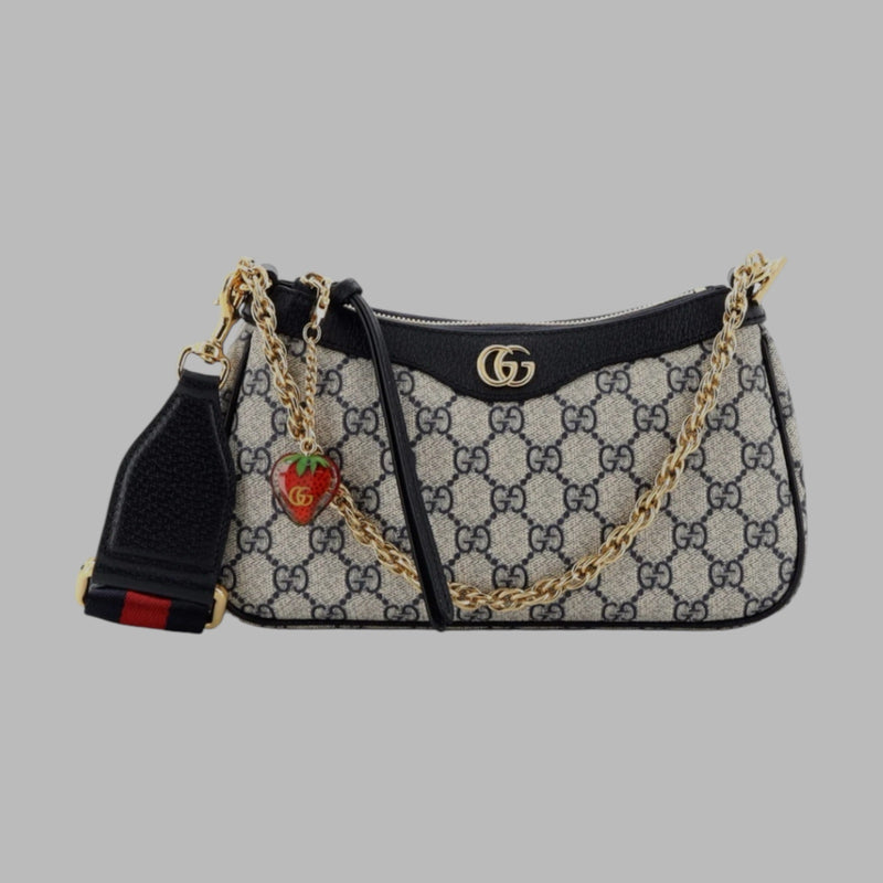Ophidia Charm Shoulder Bag GG Coated Canvas
