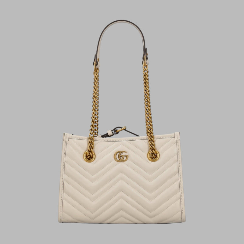 Gucci Ivory Matelasse GG Marmont Small Tote
