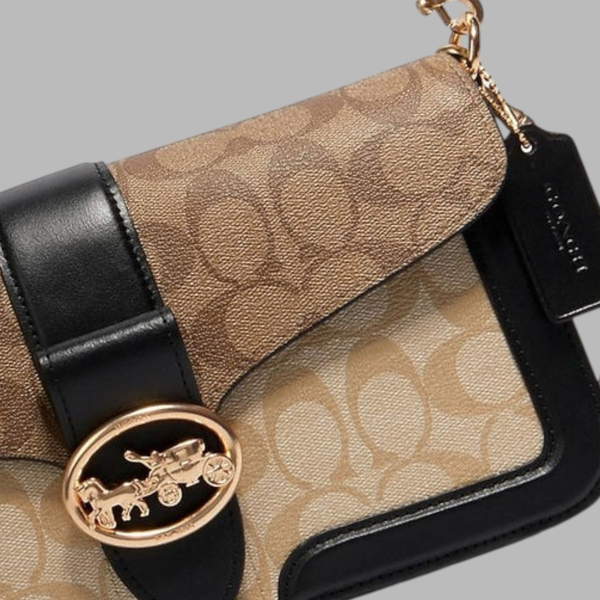 Georgie Shoulder Bag In Blocked Signature Canvas