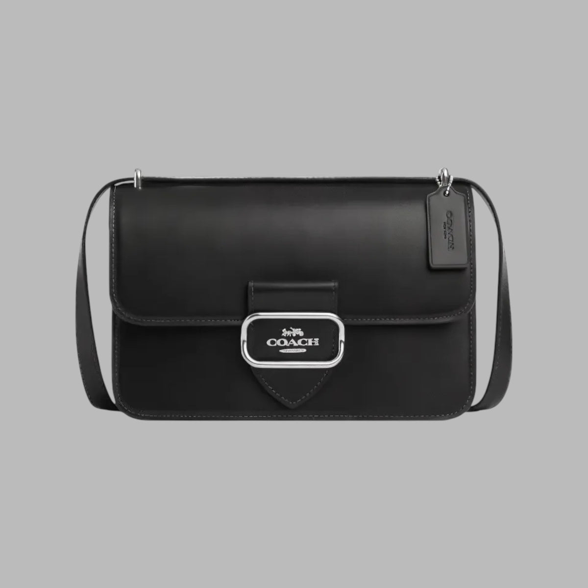 COACH Morgan Cow Leather Messenger Bag, Shoulder Bag, Crossbody Women's Black