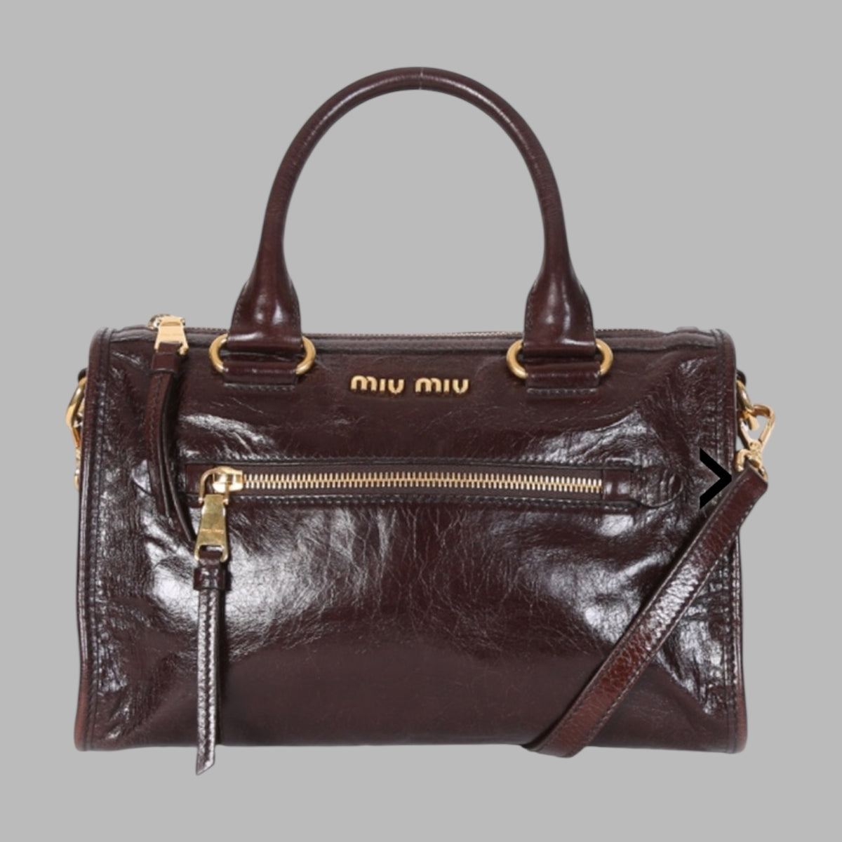Vitello Shine Zippy Front Pocket Satchel