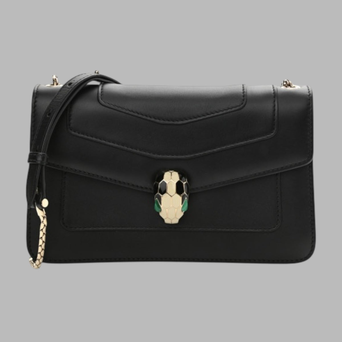 Calfskin Serpenti Forever Crossbody Black