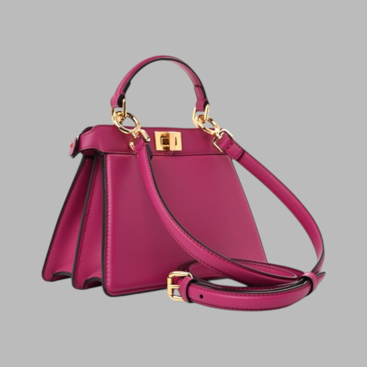 Shiny Nappa Petite Peekaboo I SEE U Satchel Ciclamino Pilar