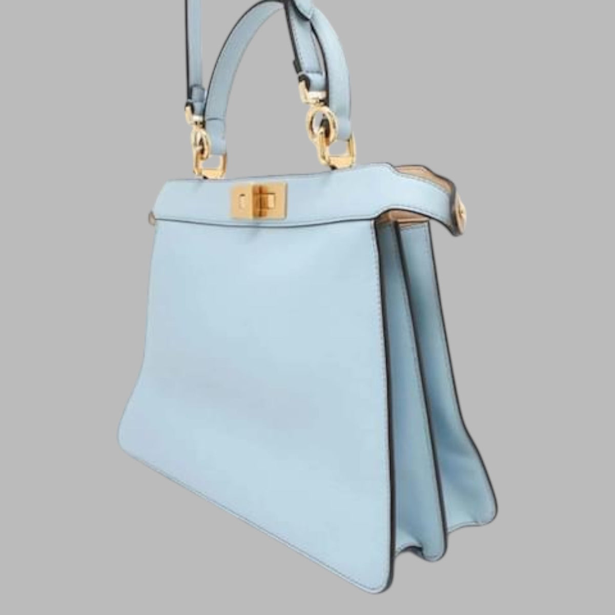 Fendi Multicolor Leather and Suede Medium Girl Inlay Peekaboo ISeeU Top Handle Bag