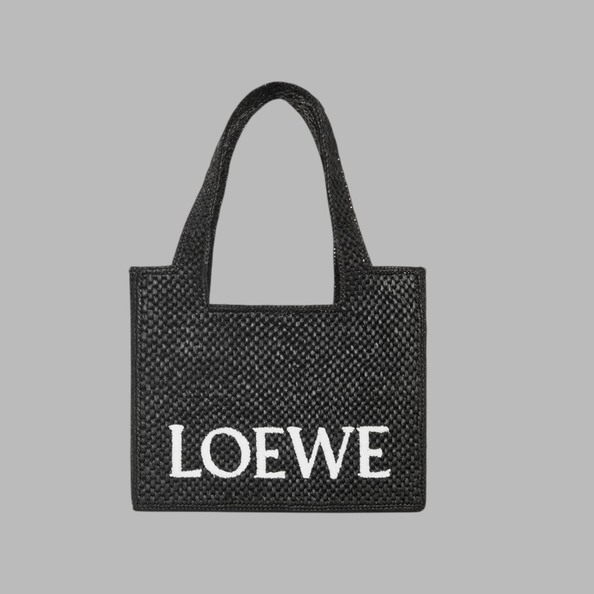 Medium LOEWE Font tote in raffia