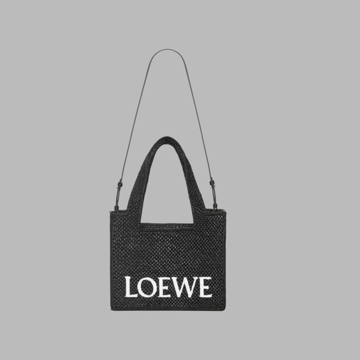 Medium LOEWE Font tote in raffia