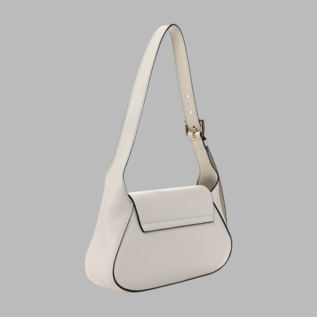 Spazzolato Flap Shoulder Bag White