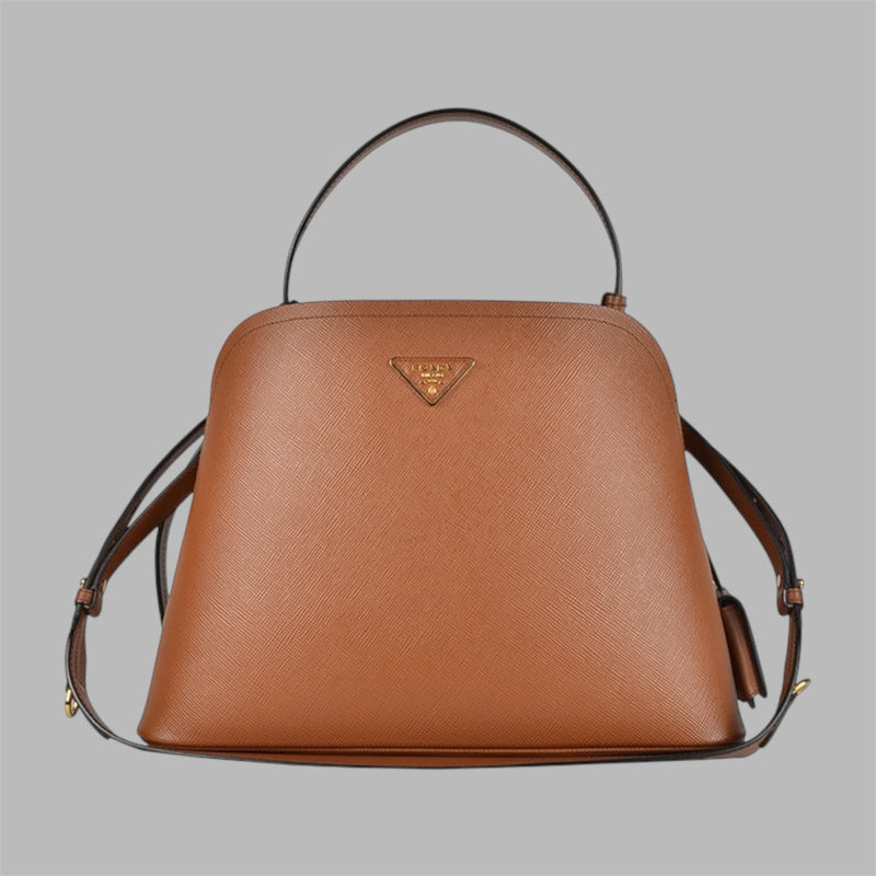 Prada Matinee Saffiano Leder Congac Hardware Gold