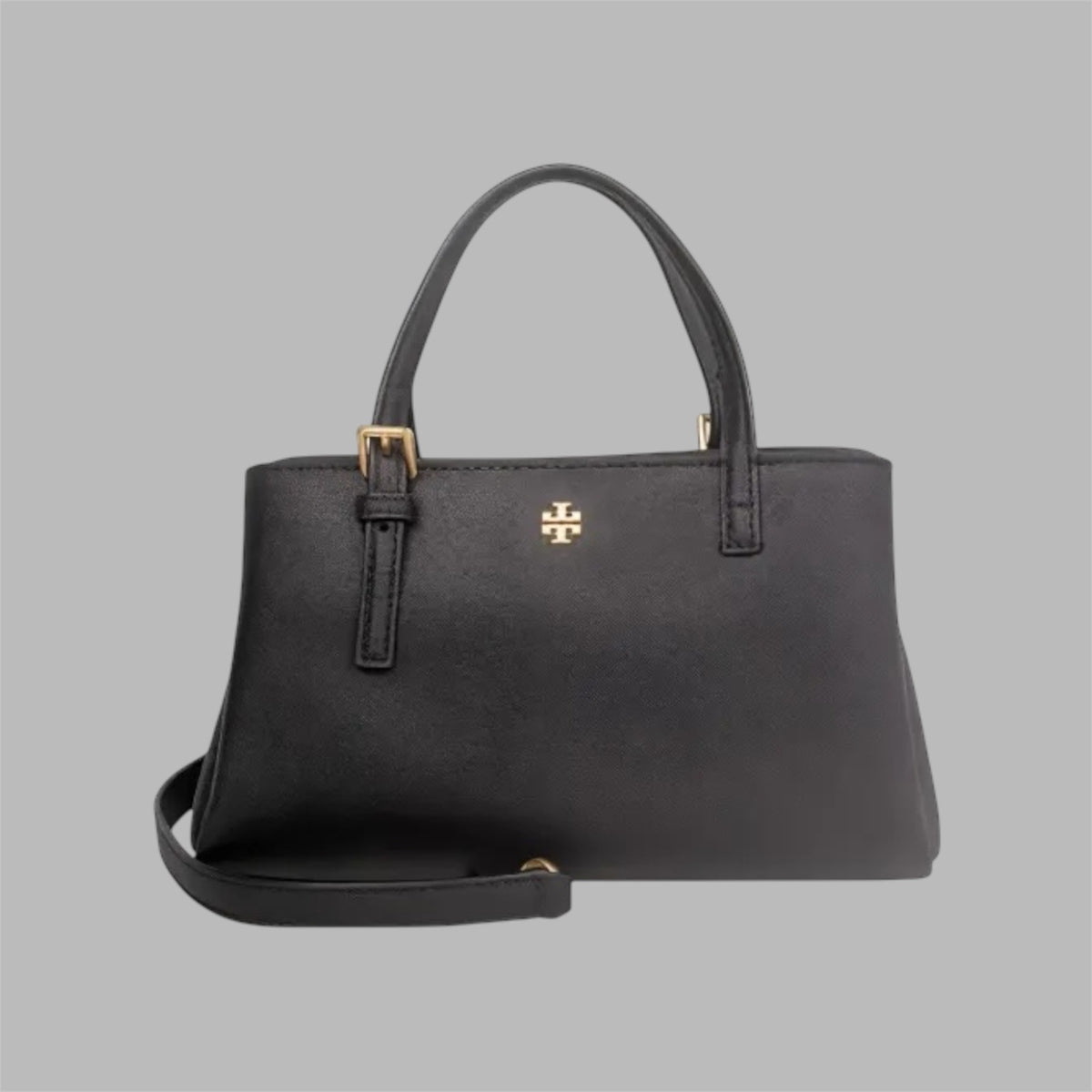 TORY BURCH Cow Leather Portable Crossbody Bag Shoulder Bag Medium Size Women's Black