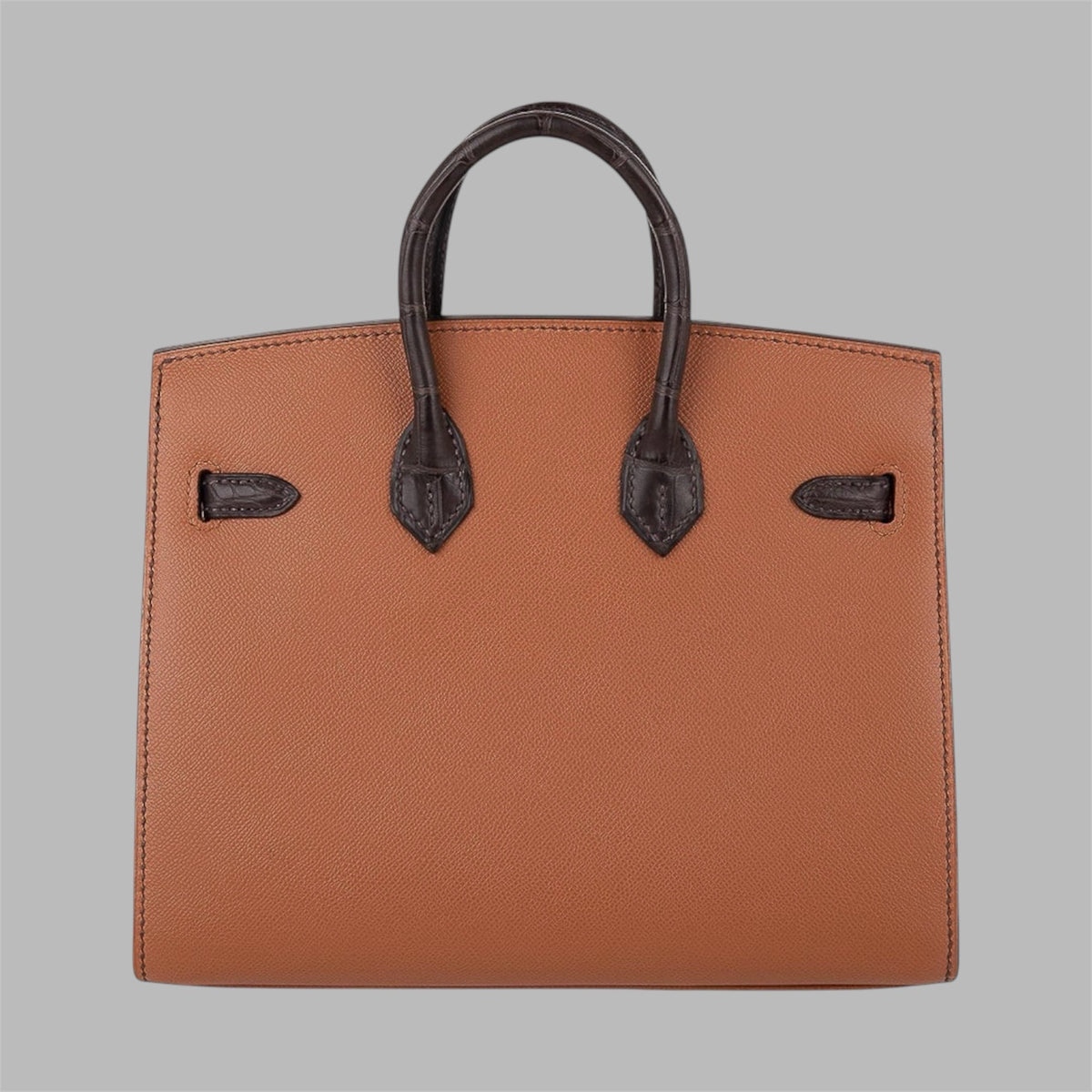 HERMÈS BIRKIN 20 FAUBOURG SELLIER GOLD MADAME AND EBENE MATTE ALLIGATOR
