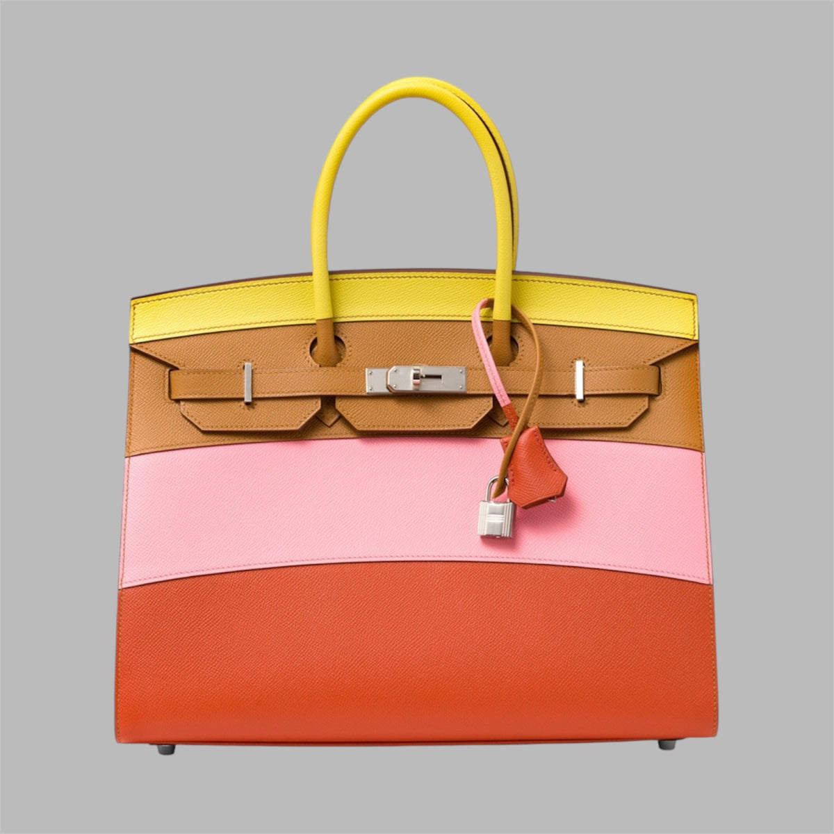 Hermès Birkin 35 Sellier "Sunrise" Rainbow Epsom Palladium Hardware