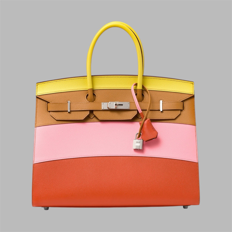 Hermès Birkin 35 Sellier "Sunrise" Rainbow Epsom Palladium Hardware