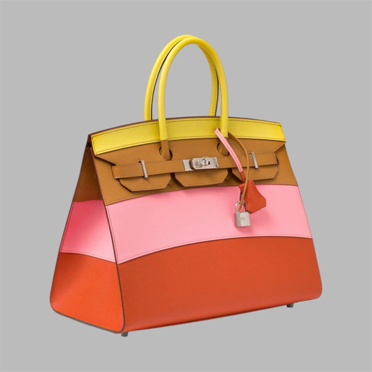 Hermès Birkin 35 Sellier "Sunrise" Rainbow Epsom Palladium Hardware