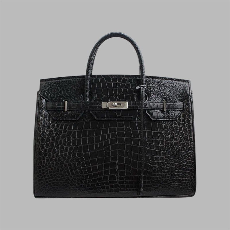 Hermès - Black Crocodile Porosus Lisse Birkin 30